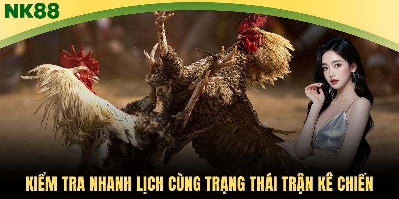 Kiểm tra nhanh lịch cùng trạng thái trận kê chiến